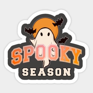 Spooky Season Cute Fun Ghost Bats Full Moon Halloween Sticker